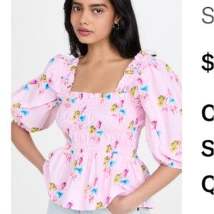 GANNI smocked blouse